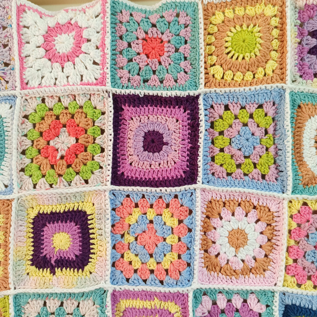 Handcrafted Crochet Granny Square Wall Hanging | Elegant Boho Home Décor with Tassels | Sustainable Wall Art for Living Room, Cafes, Offices | Perfect Housewarming Gift