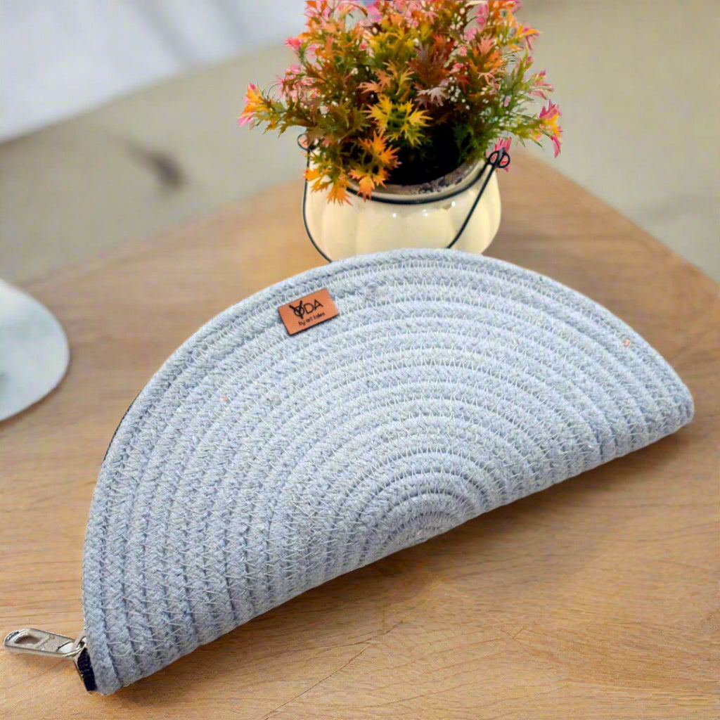 Handmade Cotton Minimalist Clutch Bag | Embroidered Ladies Handcrafted Purse