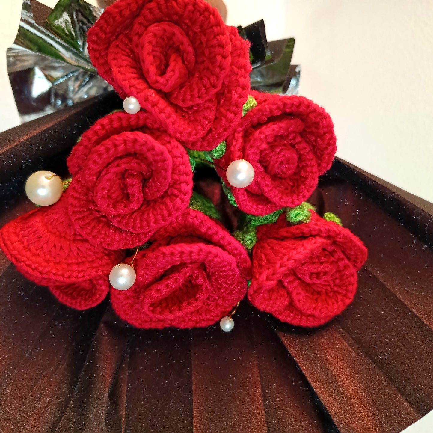 Handmade Crochet Rose Bouquet - Set of 6 Roses | Unique Gift for Any Occasion | Birthday Gift | Valentine's Gift | Gift for her