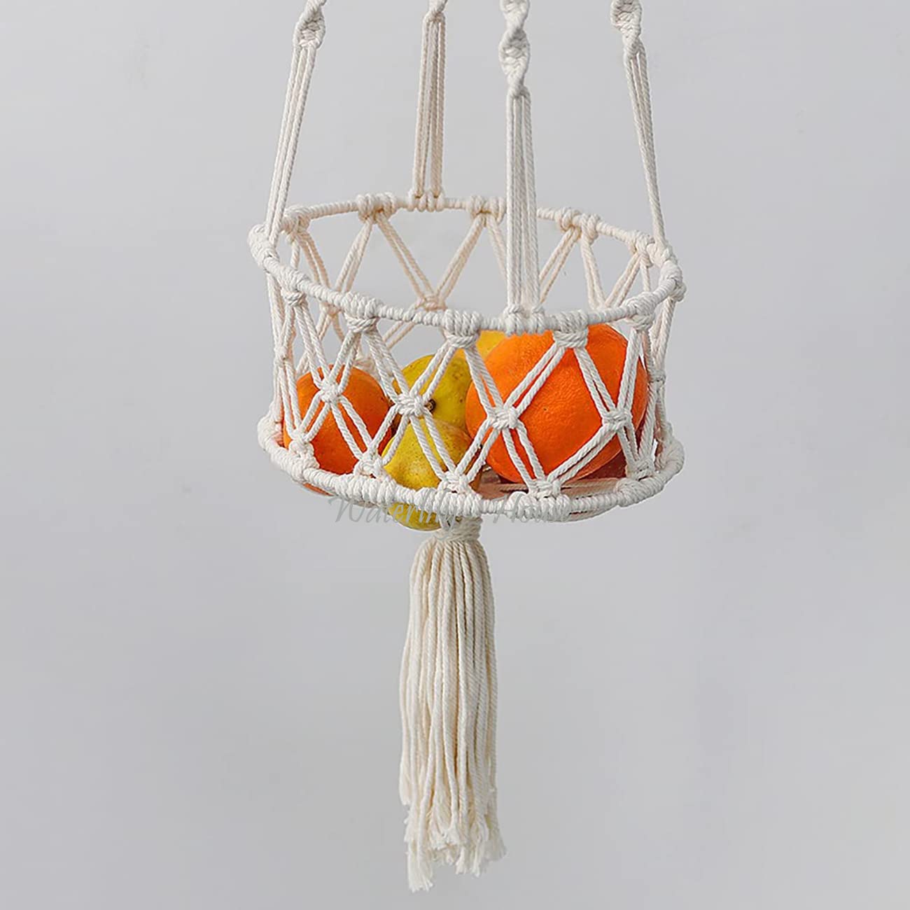 Handmade Macrame Hanging Fruit Basket | Boho-Chic Decor for Kitchen & Home | Trendy Eco-Friendly Storage Basket