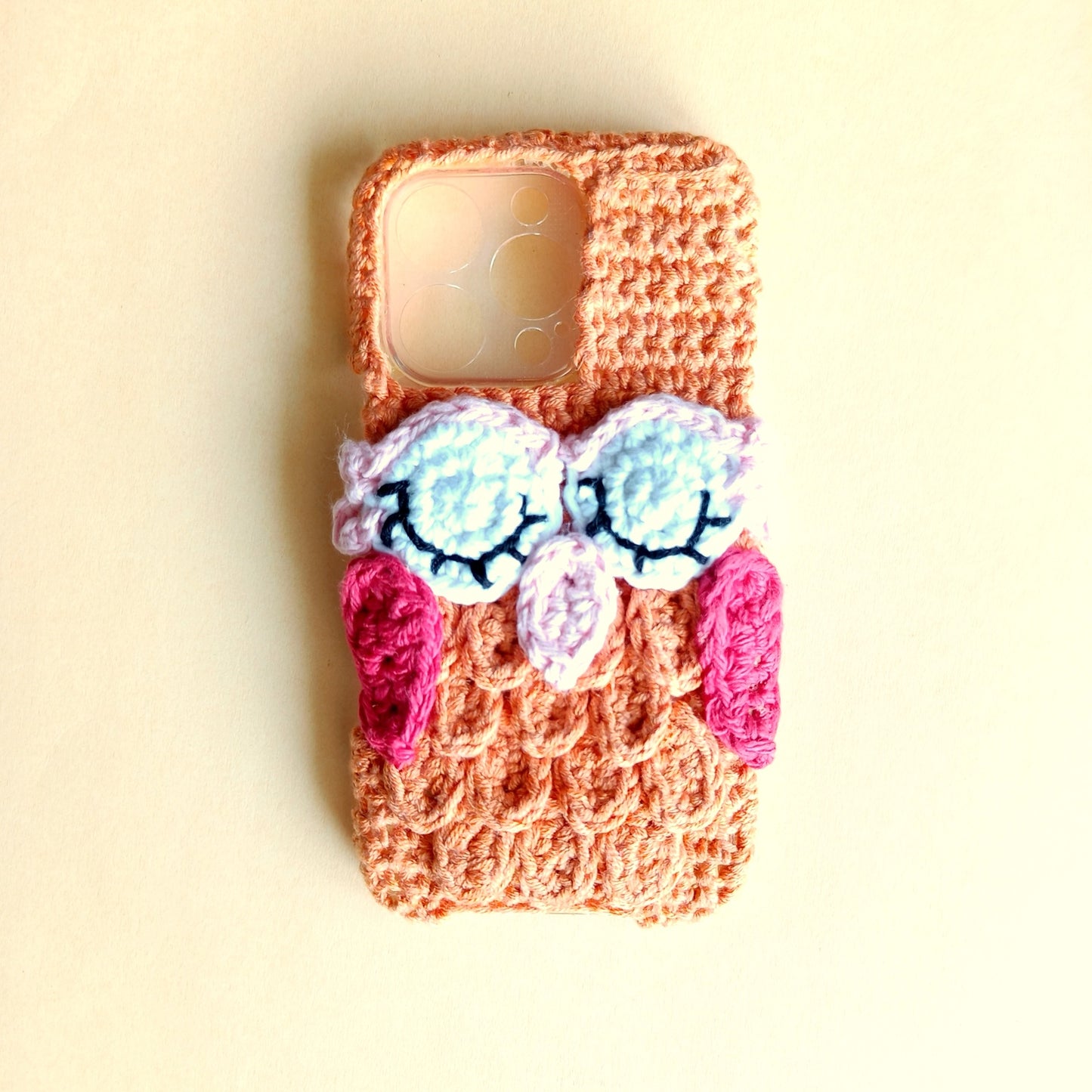 Iphone 16 pro Handmade Crochet Transparent Phone Case Cover | 3D Designs | Shock-Resistant Case for iphone 16 pro
