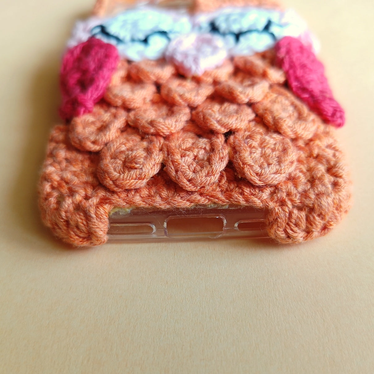 Iphone 16 pro Handmade Crochet Transparent Phone Case Cover | 3D Designs | Shock-Resistant Case for iphone 16 pro