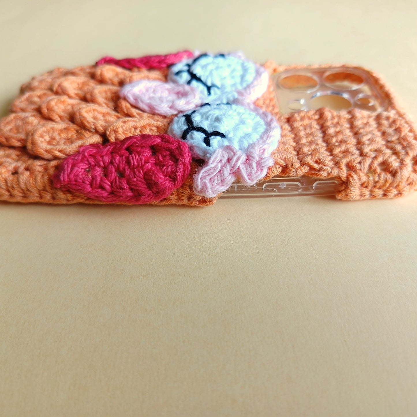 Handmade Iphone Crochet Transparent Phone covers | Bird Design Handcrafted mobile covers for iphone 17, iphone 16, iphone 15