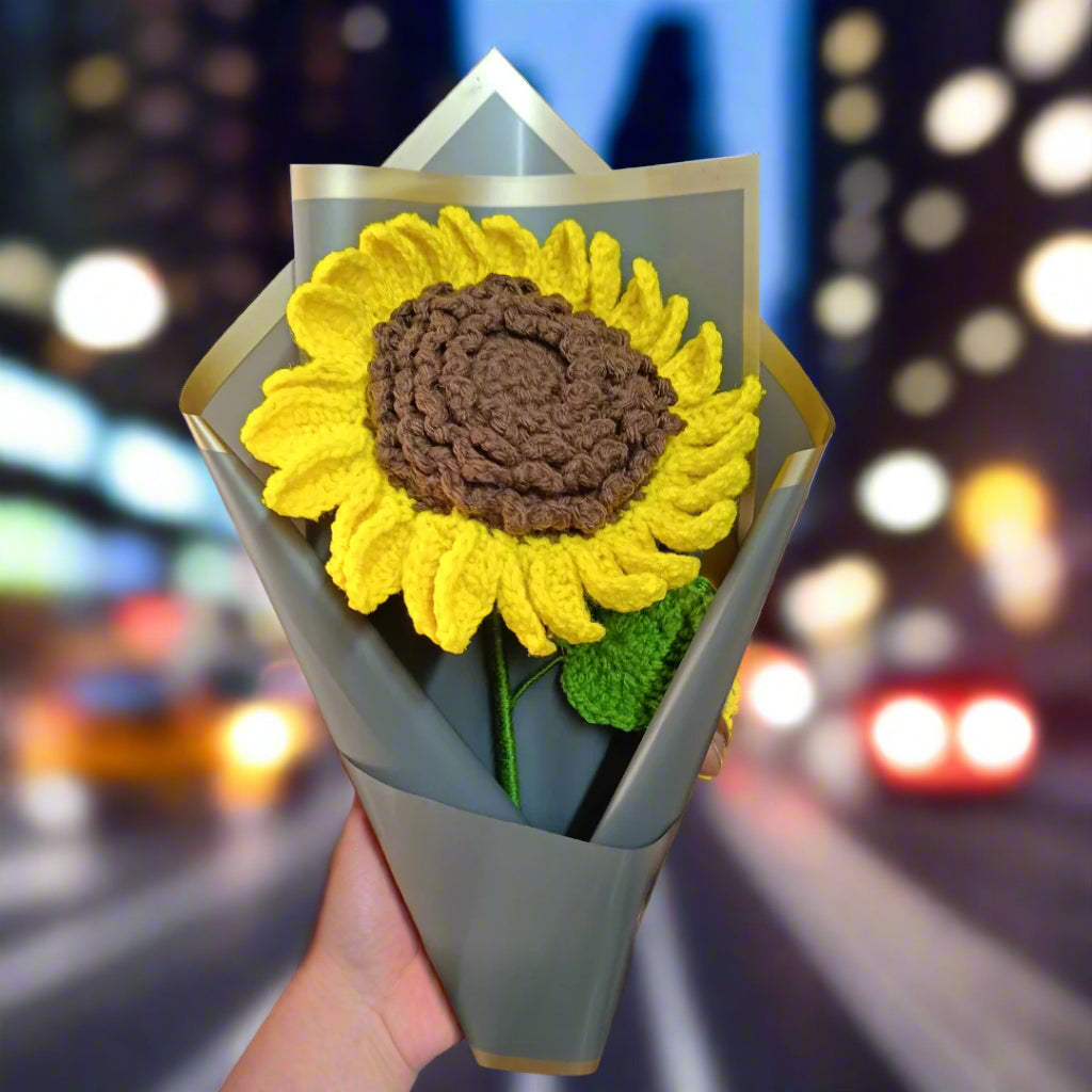 Lifelike Handcrafted Crochet Sunflower | Large Bouquet for Gifts, Home Decor & Special Occasions