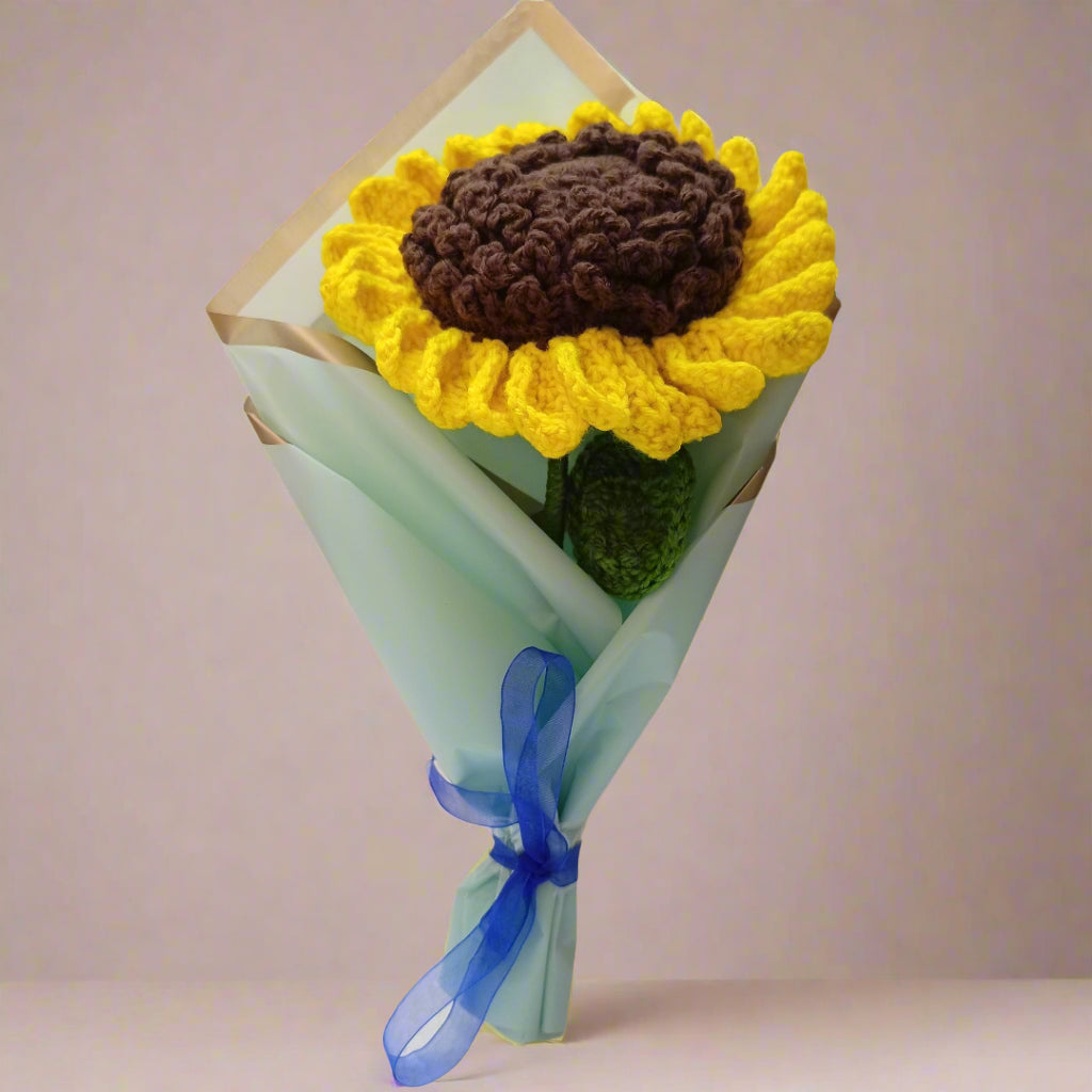 Lifelike Handcrafted Crochet Sunflower | Large Bouquet for Gifts, Home Decor & Special Occasions