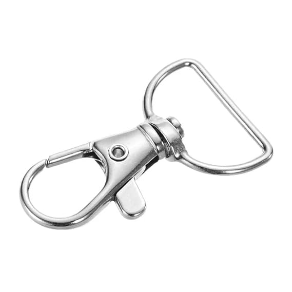 Premium Swivel Lobster Claw Clasps with D-Ring | 360° Rotating Snap Hooks for DIY Bags, Keychains, Jewelry, Crafts, and Lanyards (20 Piece Set)