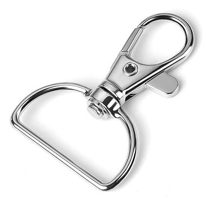 Premium Swivel Lobster Claw Clasps with D-Ring | 360° Rotating Snap Hooks for DIY Bags, Keychains, Jewelry, Crafts, and Lanyards (20 Piece Set)