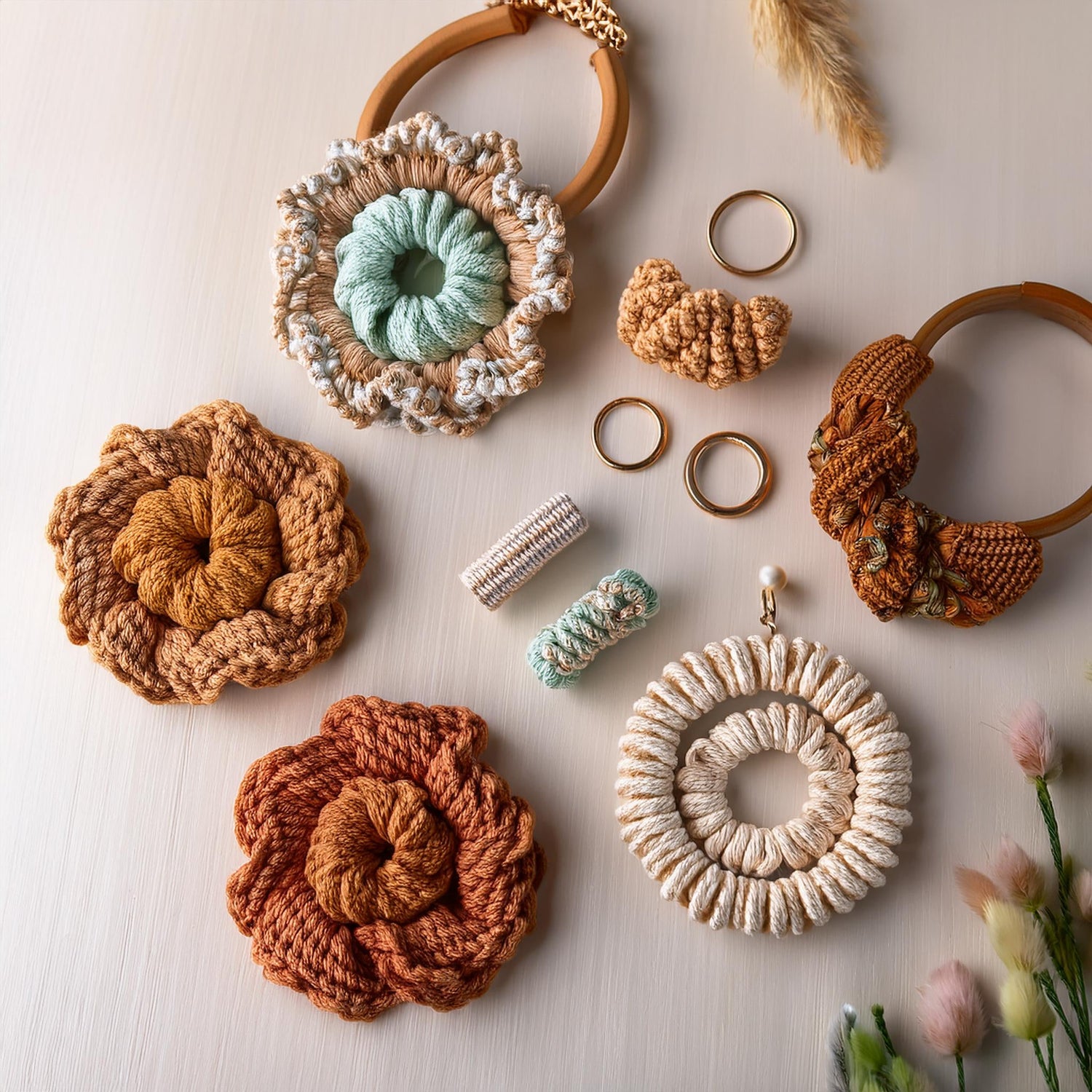 Handmade Fashion Accessories | Crochet Scrunchies, Macrame Keychains, Headbands & Evil Eye Charms