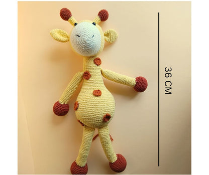 Handmade Crochet Giraffe Soft Toy - 36cm Amigurumi Plush Baby Toy | 100% Cotton Safe for Kids 0-6 Years | Perfect Gift for Babies Toddlers | Yellow
