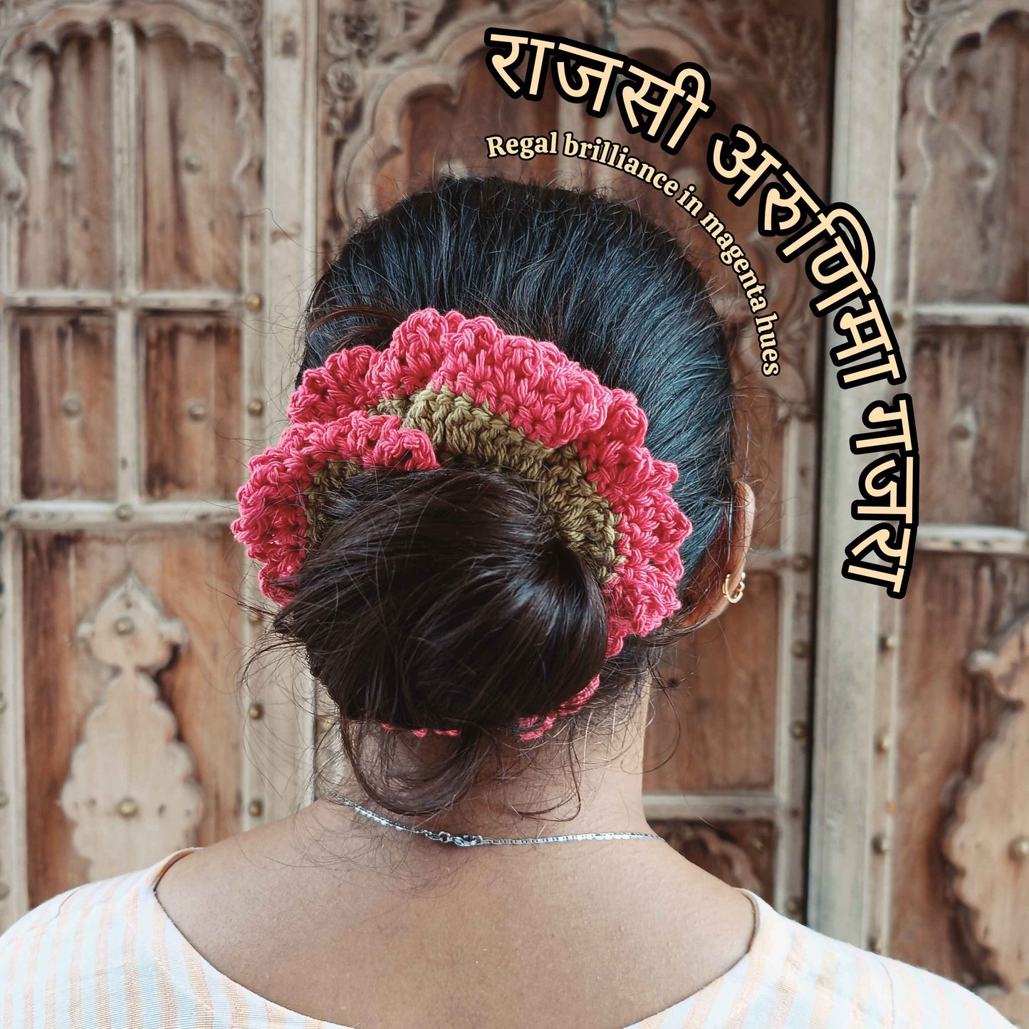 Avnyara by Art Tales Handmade Crochet Gajra for Women | Reusable Floral Juda/Bun Hair Accessory | Bridal Wedding Festive | Available in 4 Shades