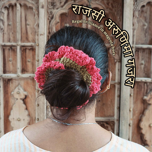 Avnyara by Art Tales Handmade Crochet Gajra for Women | Reusable Floral Juda/Bun Hair Accessory | Bridal Wedding Festive | Available in 4 Shades