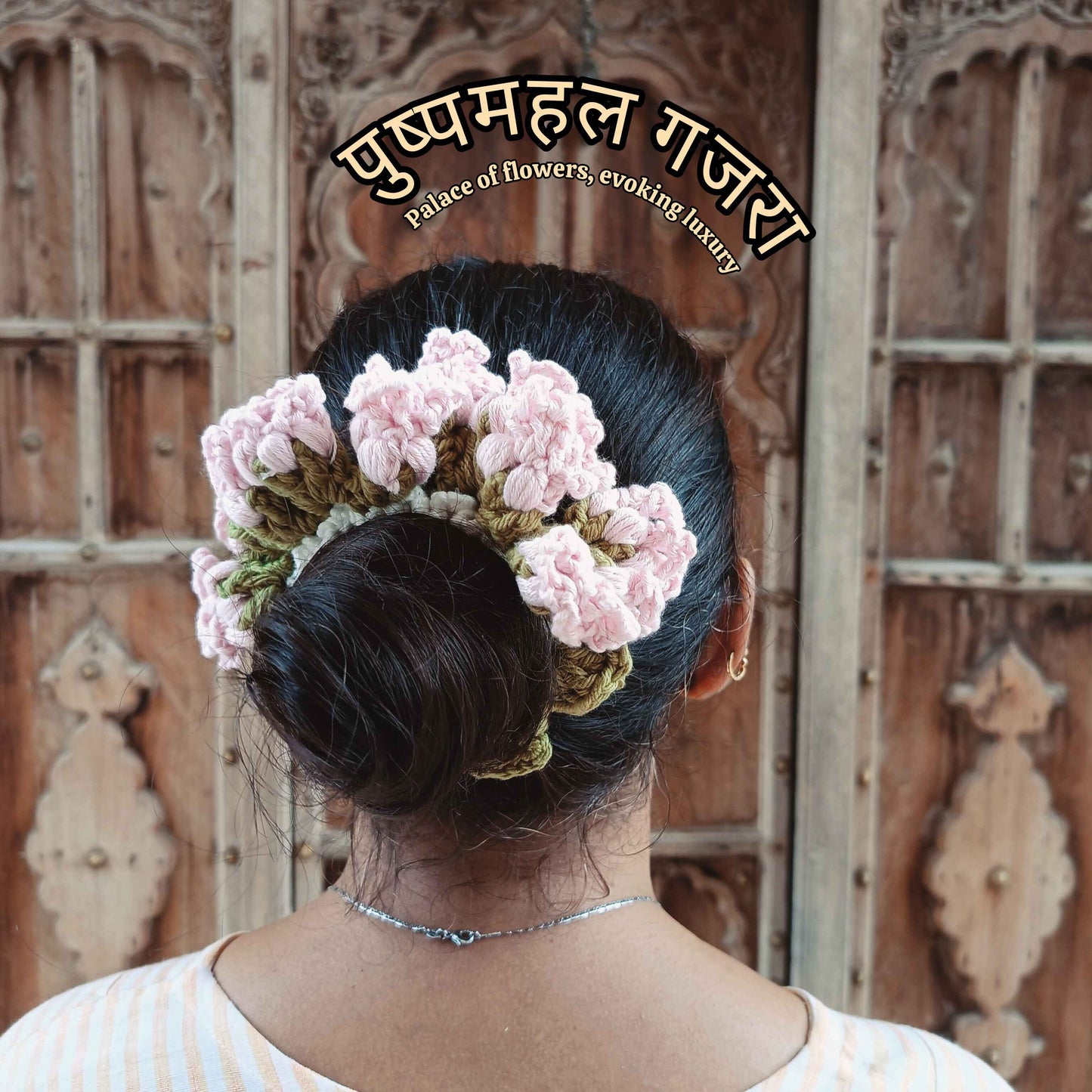 Avnyara by Art Tales Handmade Crochet Gajra for Women | Reusable Floral Juda/Bun Hair Accessory | Bridal Wedding Festive | Available in 4 Shades