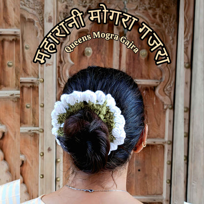 Avnyara by Art Tales Handmade Crochet Gajra for Women | Reusable Floral Juda/Bun Hair Accessory | Bridal Wedding Festive | Available in 4 Shades