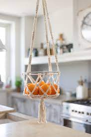 Handmade Macrame Hanging Fruit Basket | Boho-Chic Decor for Kitchen & Home | Trendy Eco-Friendly Storage Basket