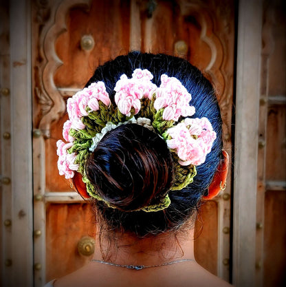 Avnyara by Art Tales Handmade Crochet Gajra for Women | Reusable Floral Juda/Bun Hair Accessory | Bridal Wedding Festive | Available in 4 Shades