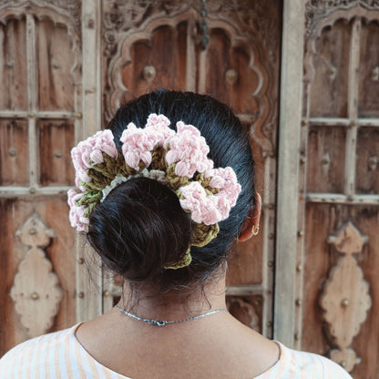 Avnyara by Art Tales Handmade Crochet Gajra for Women | Reusable Floral Juda/Bun Hair Accessory | Bridal Wedding Festive | Available in 4 Shades