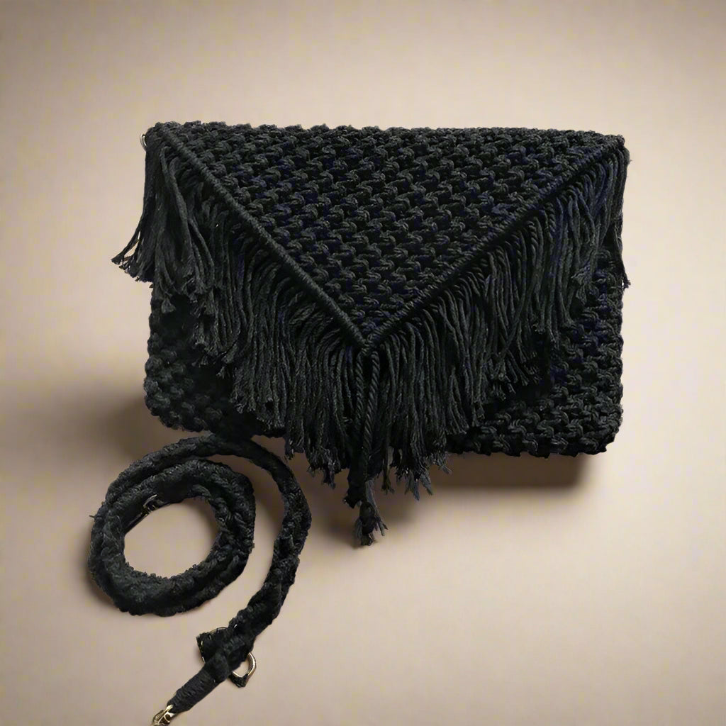 Boho Macrame Ladies Sling Bag | Handmade Crossbody Bag & Clutch