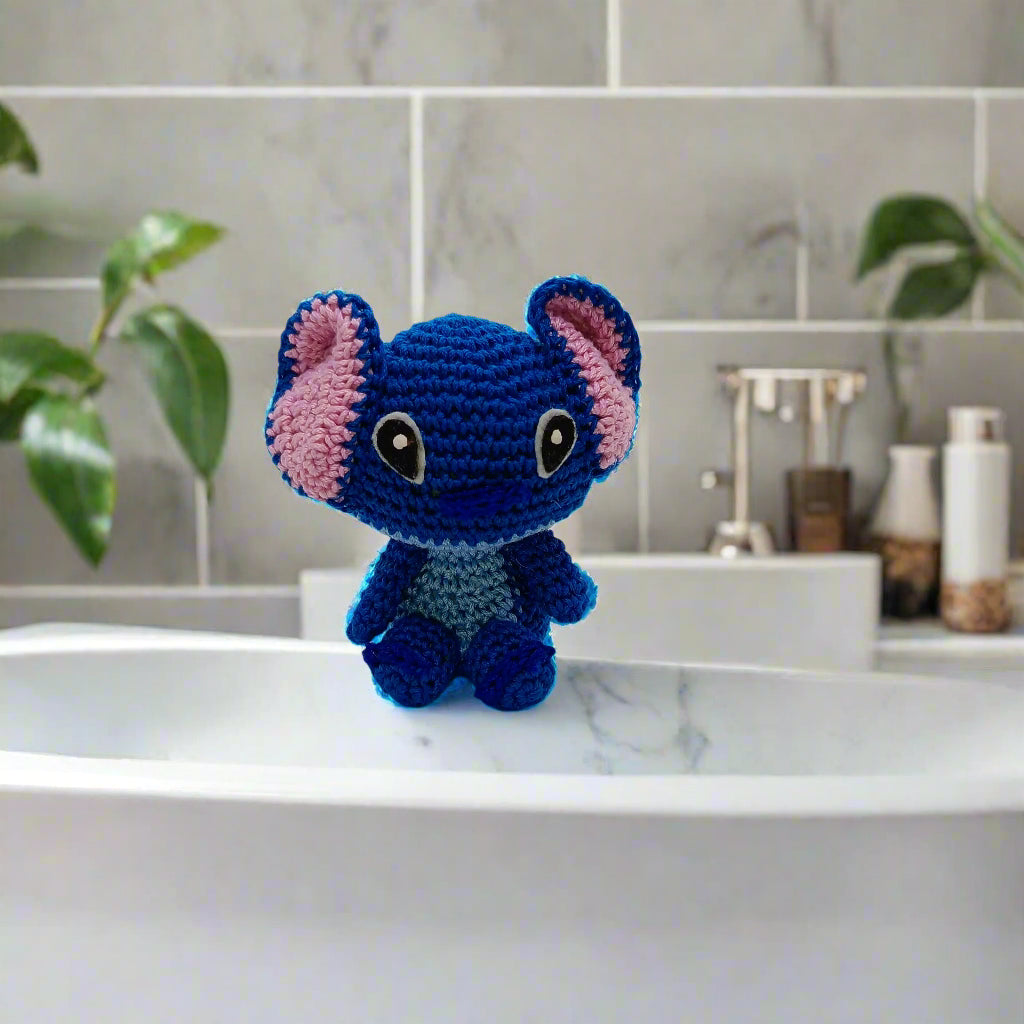 Blue crochet stitch plush soft toy for kids