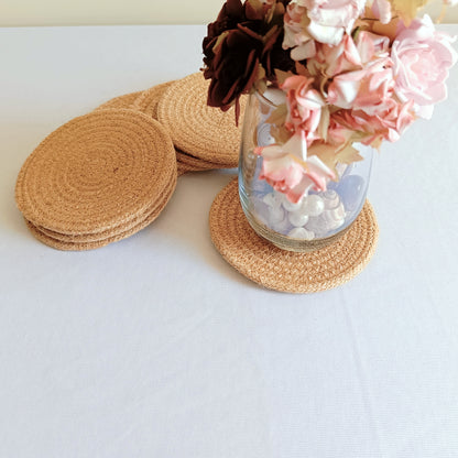 Eco-Friendly Handmade Jute Tea Coasters | Sustainable Tableware Set