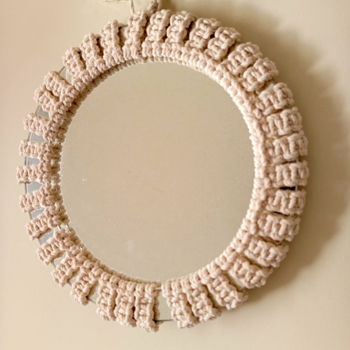 Handmade Macrame Wall Mirror | Boho Round Decorative Mirror