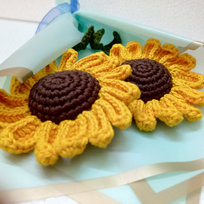Handcrafted Crochet Pacino Sunflower Stick – Elegant Sky Wrap, 8-Inch Flower, Perfect Gift for Special Occasions