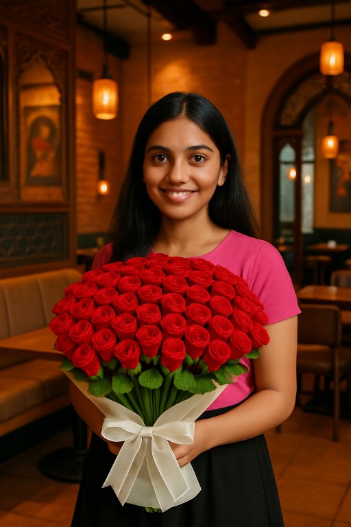 Handmade Crochet 50 Red Rose Bouquet – Everlasting Flowers for Proposals, Weddings & Anniversaries | The Ultimate Romantic Gift for Her | Made in India
