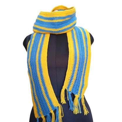 Handmade Woolen Winter Muffler – Soft & Warm Scarf (Yellow & Blue)