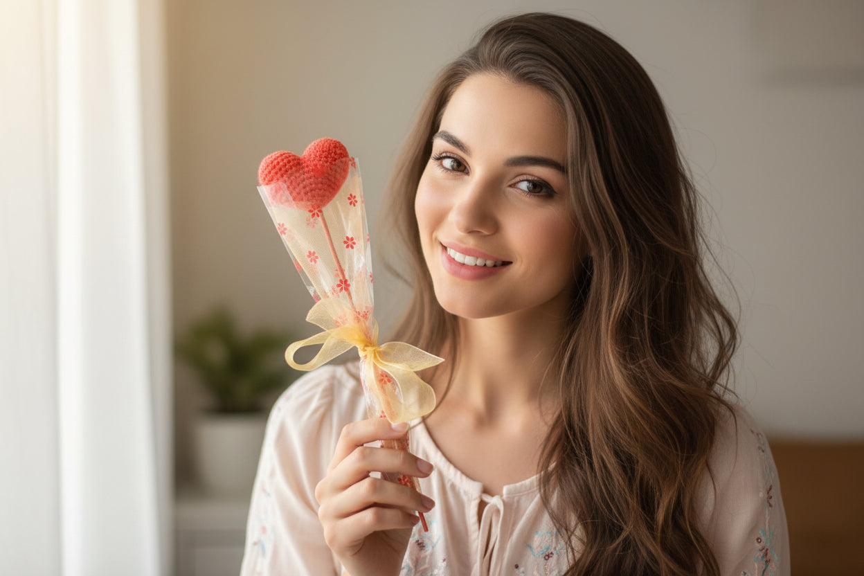 Heart Crochet Stick For Valentine's