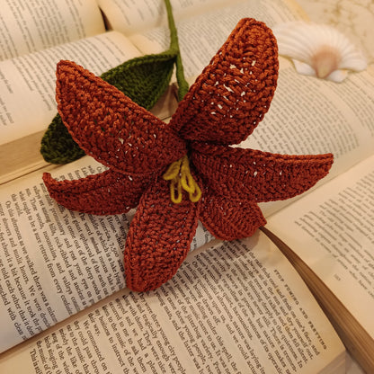 Luxury Crochet Lily Bouquet – Fuchsia Pink, Baby Pink, White and Bronze Centerpiece (Set of 2) | Avnyara by Art Tales