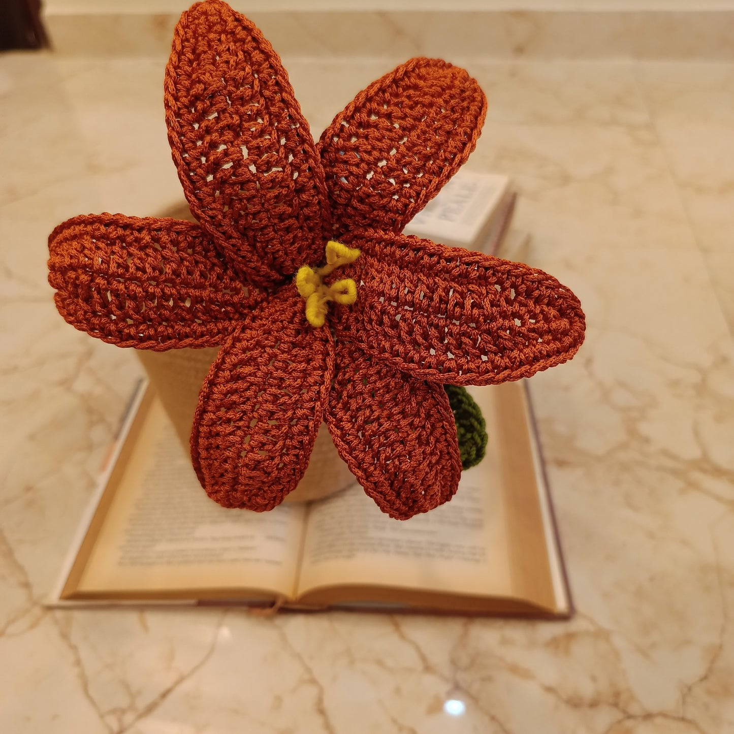 Luxury Crochet Lily Bouquet – Fuchsia Pink, Baby Pink, White and Bronze Centerpiece (Set of 2) | Avnyara by Art Tales