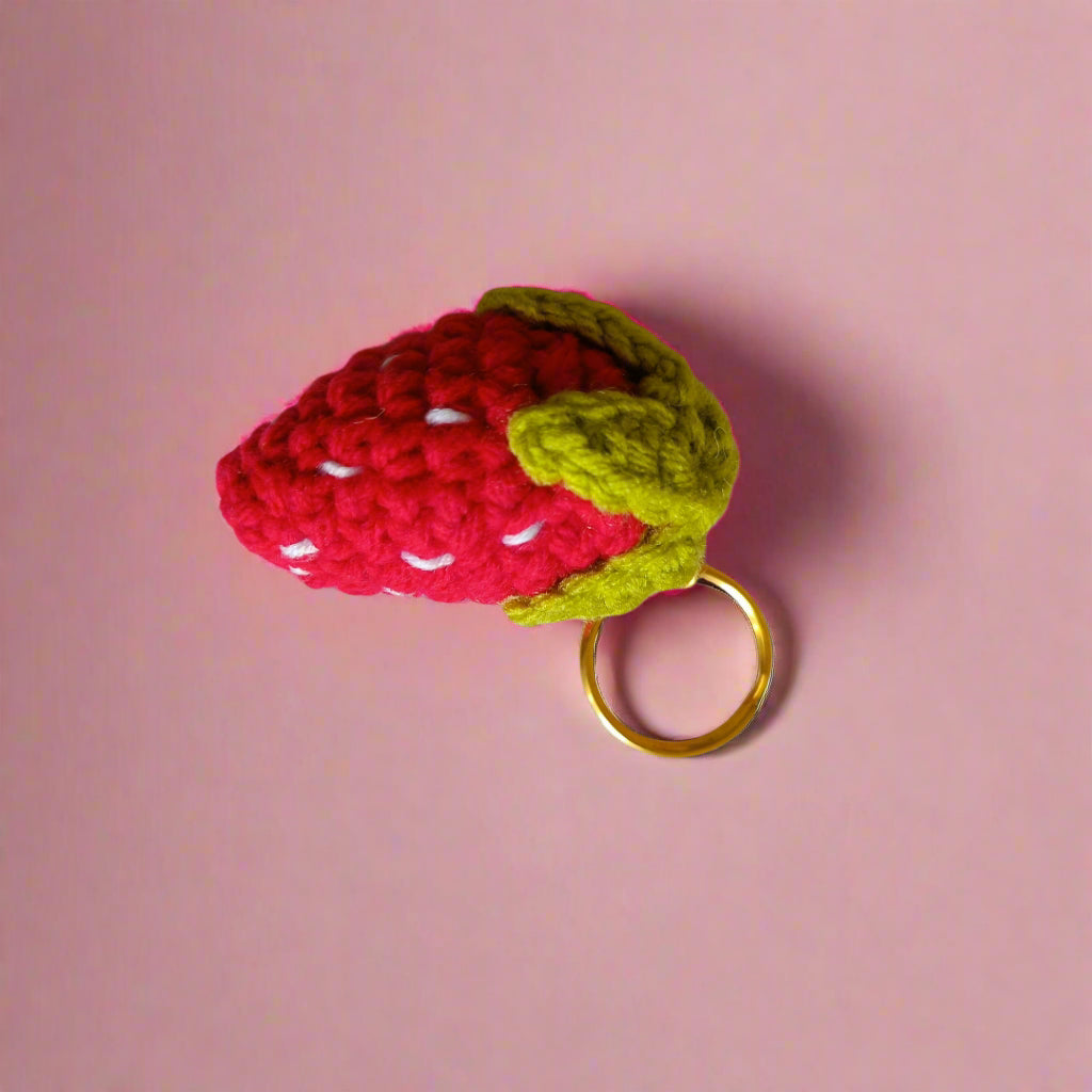 Handmade Crochet Keychains for Women, Girls, and Kids - Funky Designs Like Watermelon, Ice Cream & Strawberry | Cute, Small & Trendy Keychain Gifts