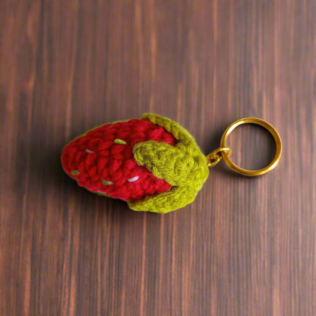 Handmade Crochet Keychains for Women, Girls, and Kids - Funky Designs Like Watermelon, Ice Cream & Strawberry | Cute, Small & Trendy Keychain Gifts