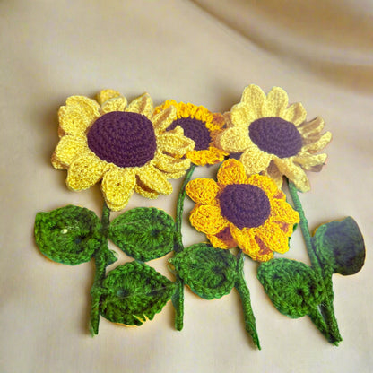 Handmade Crochet Flower Wall Frame – 3D Sunflower & Rose Designs for Home Decor, Gifting, Corporate Hampers & Wedding Events – Wooden Box Frame (2 Variants)