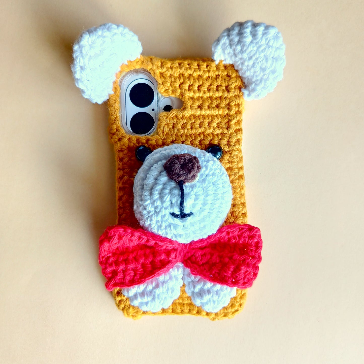 Handmade Crochet Transparent Phone Case Cover | 3D Designs | Shock-Resistant Case by Art Tales for apple iphone 16
