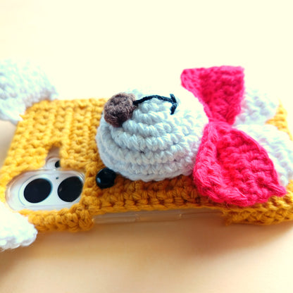 Handmade Crochet Transparent Phone Case Cover | 3D Designs | Shock-Resistant Case by Art Tales for apple iphone 16