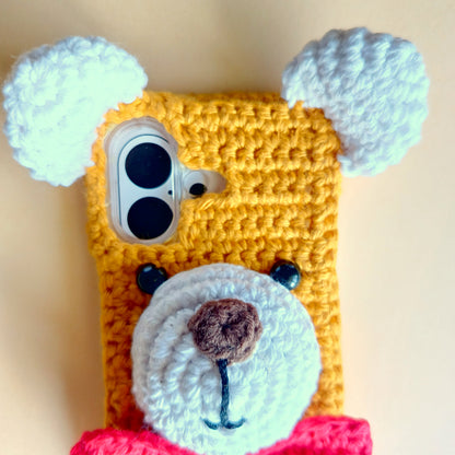 Handmade Crochet Transparent Phone Case Cover | 3D Designs | Shock-Resistant Case by Art Tales for apple iphone 16