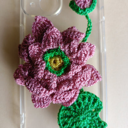 Iphone 15 Handmade Crochet Transparent Phone Case Cover | 3D Designs | Shock-Resistant Case