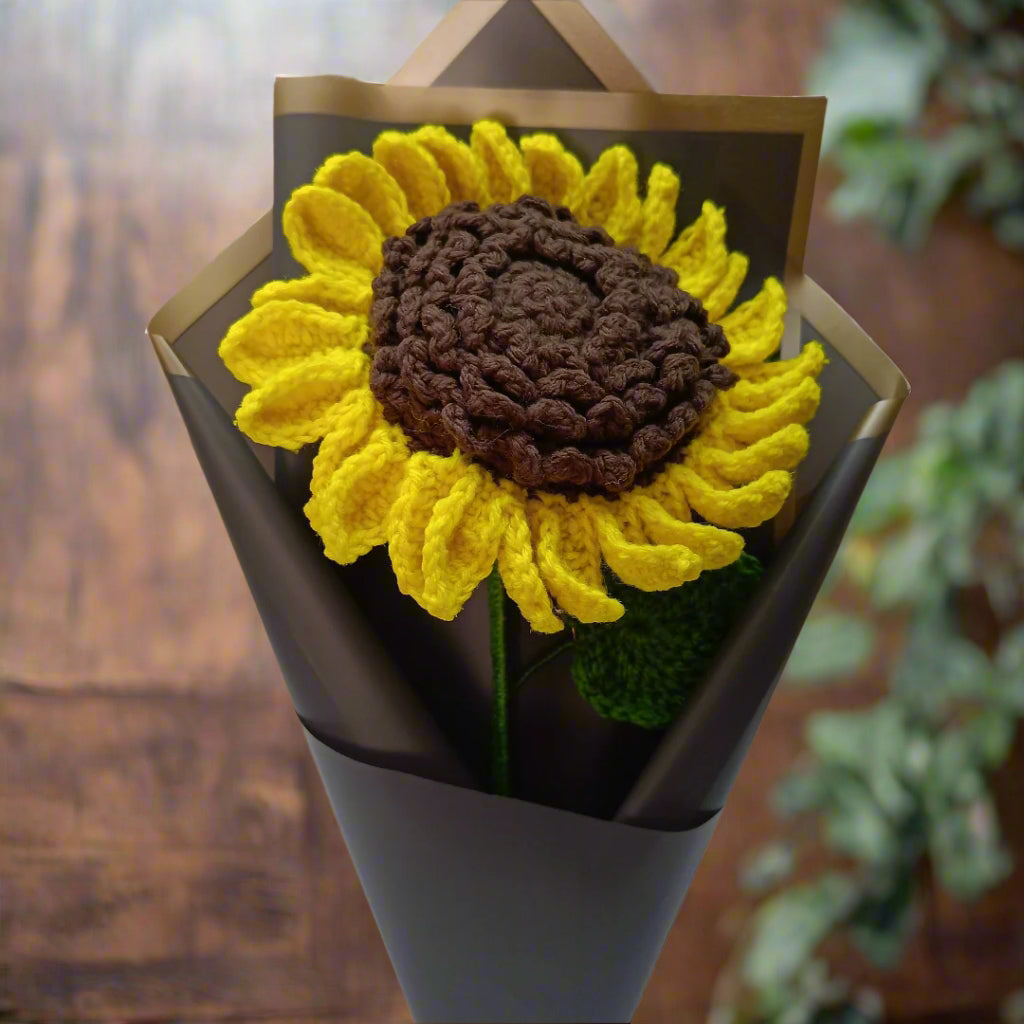 Lifelike Handcrafted Crochet Sunflower | Large Bouquet for Gifts, Home Decor & Special Occasions
