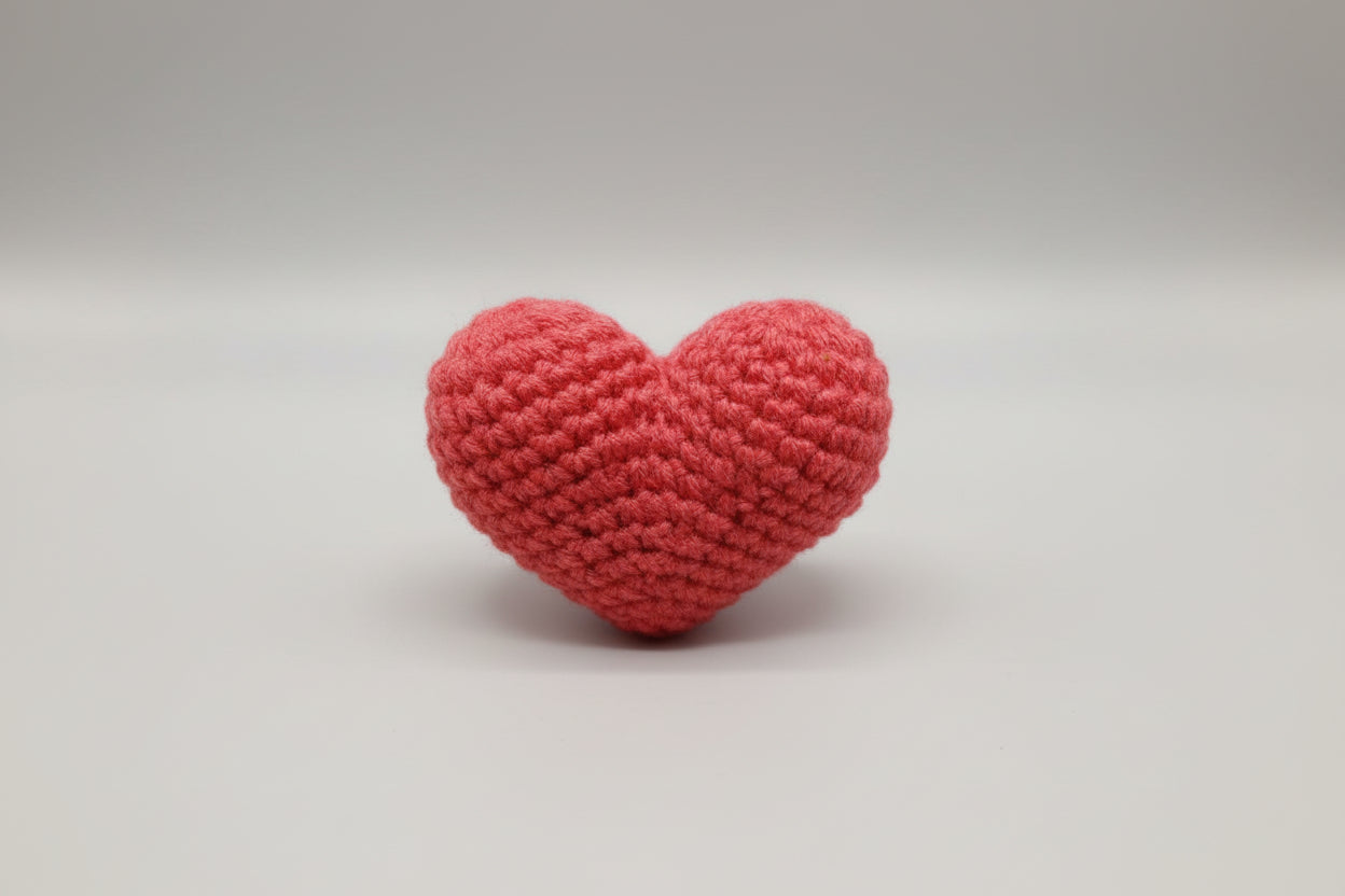 Red crochet heart, a valentine gift