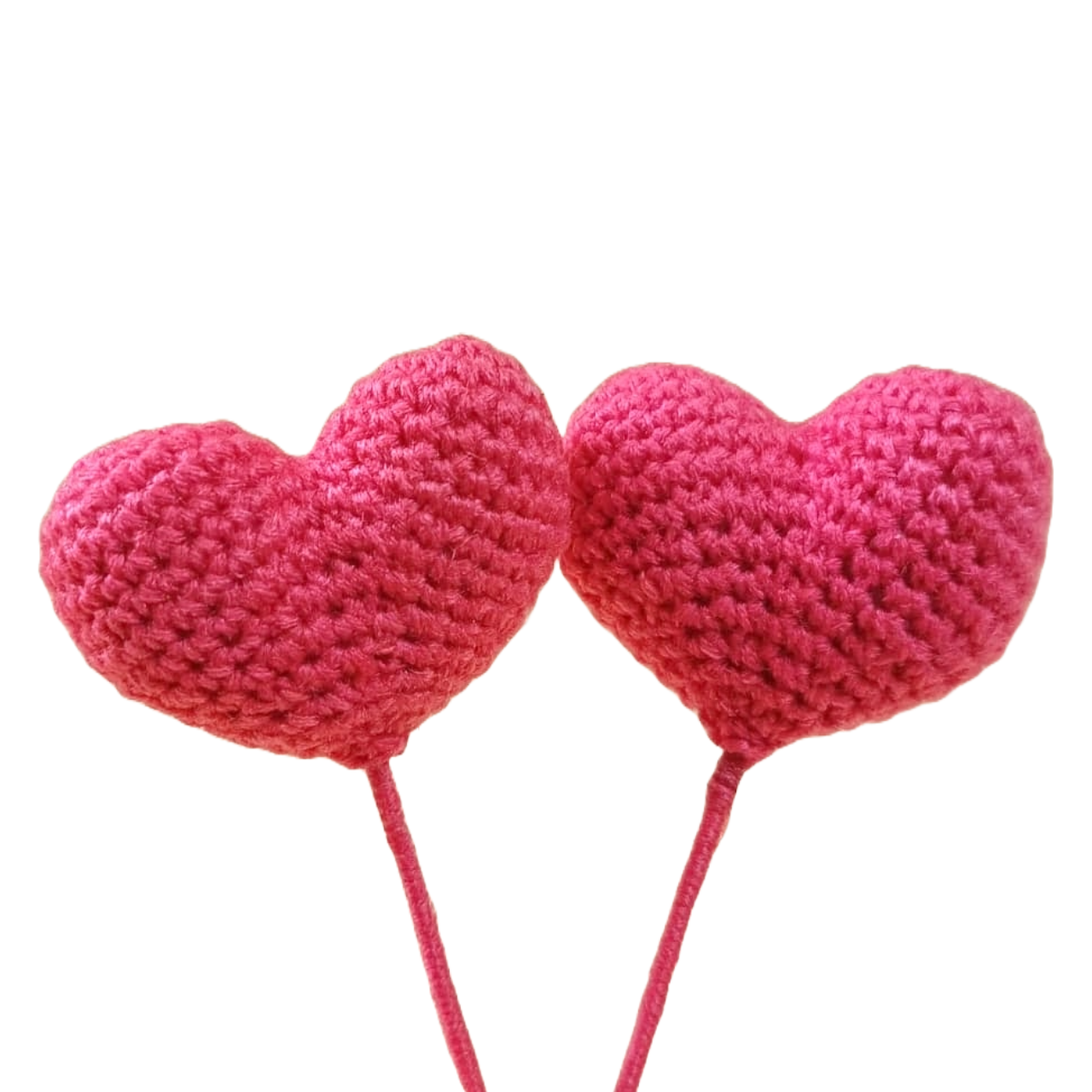 Two pink crochet hearts best gift for your valentine