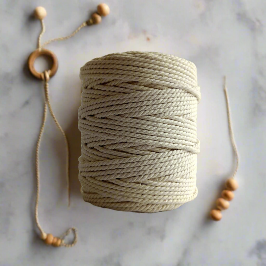 3mm Natural Cotton Macrame Cord | Macrame Dori for DIY Crafts, Wall Hangings, Plant Hangers & More