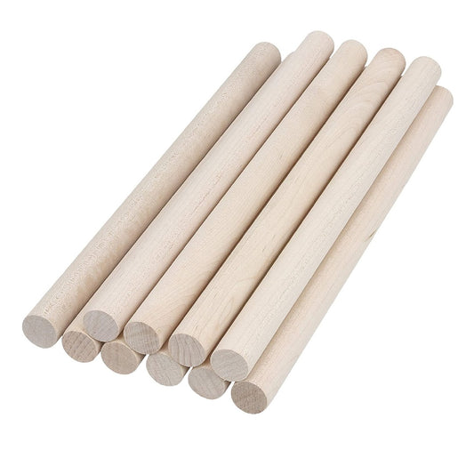 Wooden Dowel Rods | Premium Hardwood Dowels for Crafting, DIY Projects, Macrame & Furniture | Kiln-Dried, Sanded Smooth, Natural Wood - Multiple Sizes Available