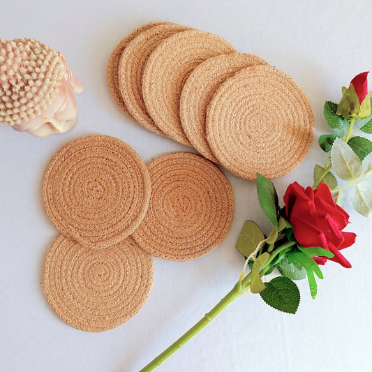 Eco-Friendly Handmade Jute Tea Coasters | Sustainable Tableware Set