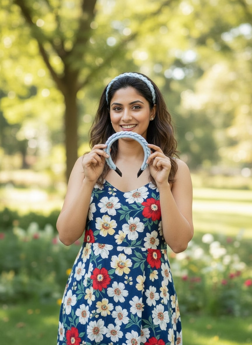 Macrame Braided Hairband for Girls & Teens | Handmade Cotton Headband | Hair Accessories for Women