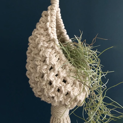 Handmade Macrame Hanging Planter Pods | Boho-Chic Indoor Plant Hangers | Decorative Hanging Planters for Home & Office Decor