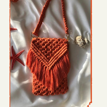 Mobile Crossbody Sling Bag | Boho Cotton Phone Bag for Women | Eco-friendly Macrame Mobile Sling bag