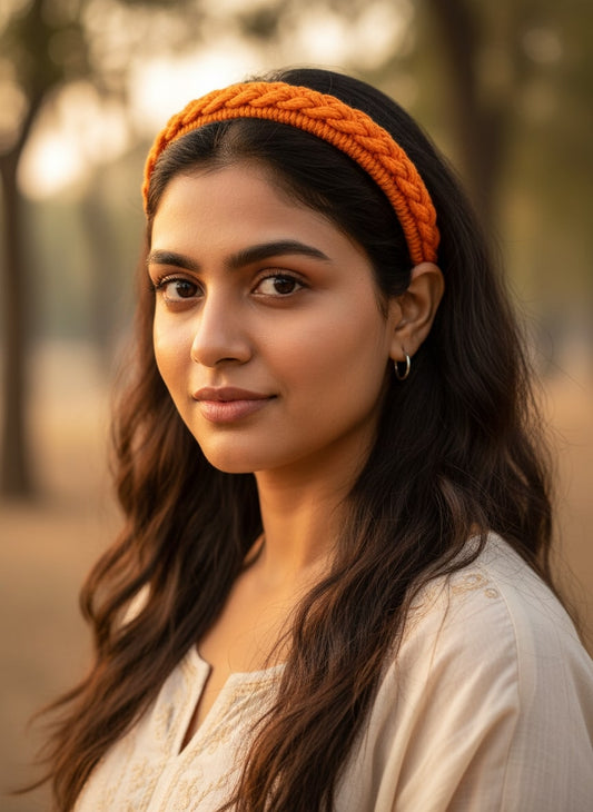 Macrame Braided Hairband for Girls & Teens | Handmade Cotton Headband | Hair Accessories for Women
