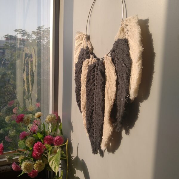 Macrame Dual Feather Wall Hanging