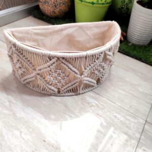 Macrame Handwoven Utility basket for Home, office, Kitchen