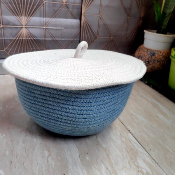 Smurf's Pond cross functional handmade basket with lid